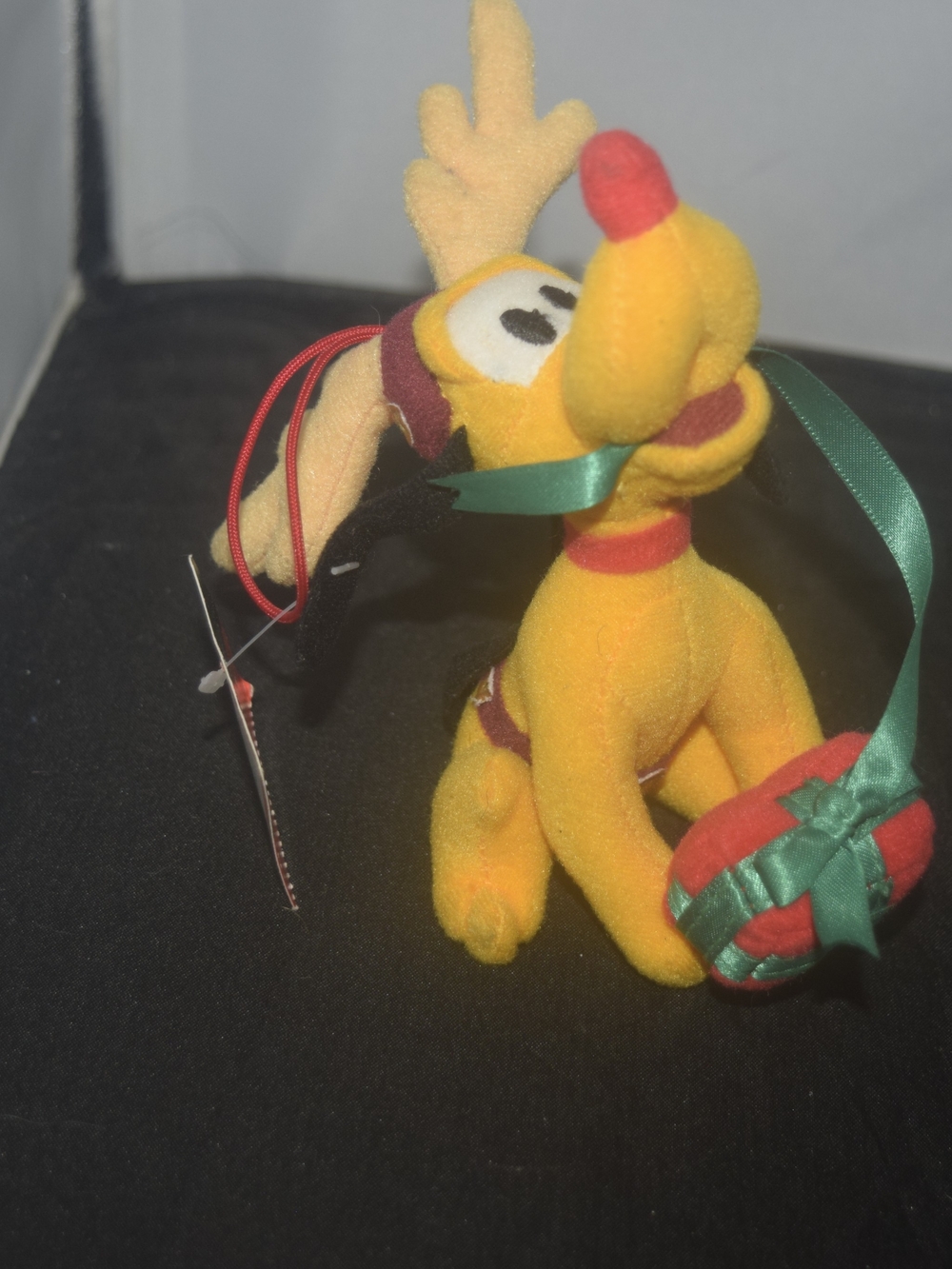 Disney Pluto Reindeer Plush Ornament Christmas Holiday Vintage Parks